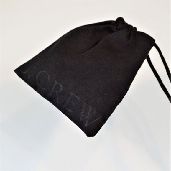 J Crew Drawstring Pouch Jewelry Dust Bag Black Sueded Fabric 4.75 x 4 in - Picture 4 of 6